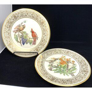 2 Lenox Porcelain Collector Plates Boehm Birds 1976 Cardinal 1981 Eastern Phoebe
